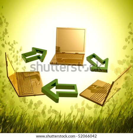 Computer recycle symbol illustration