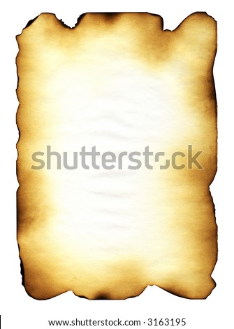 Sheet of the old paper which has visited on fire. The paper is specially prepared for the further correction. It is convenient to put on it the text or a picture.