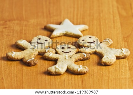 ginger cookies on a wooden table