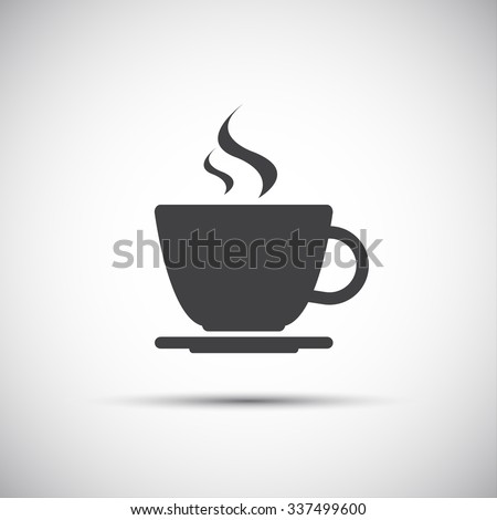 Simple vector coffee icon isolated on white background