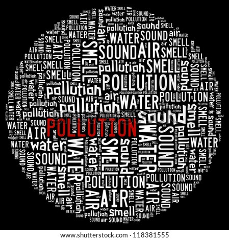 pollution environment info-text graphics with circle shape