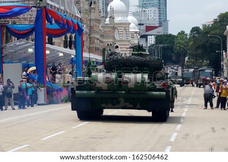 KUALA LUMPUR, September 21, 2013: Malaysia army showed Russian made tank - T90 on Dataran Merdeka, Kuala Lumpur, Malaysia