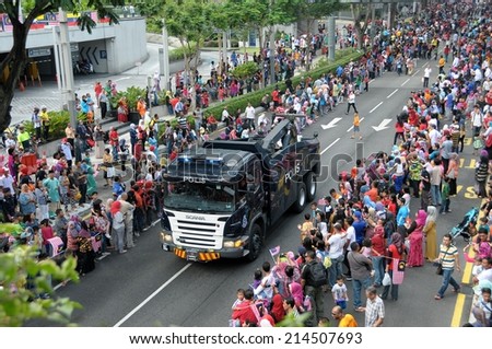 KUALA LUMPUR - AUGUST 31: transport from Police department during 57th Celebrations, Malaysian Independence Day Parade on August 31, 2014 in Kuala Lumpur, Malaysia.