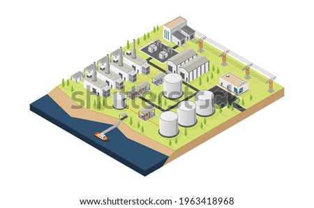 Similar – Image, Stock Photo tank farm