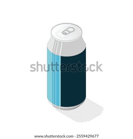 Refreshing Perspectives: The Iconic Beer and Soda Can in Isometric View