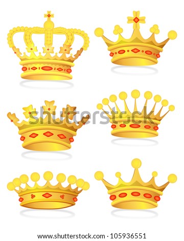 Set Gold Royal Crown, Bitmap Copy. Stock Photo 105936551 : Shutterstock