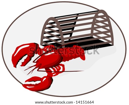 Vector Lobster With Trap Is Hand Drawn Original Artwork. - 14151664 ...