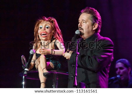 LINCOLN, CA - SEPT 15: AMG winner Terry Fator performs with Vikki at Thunder Valley Casino Resort in Lincoln, California on September 15th, 2012