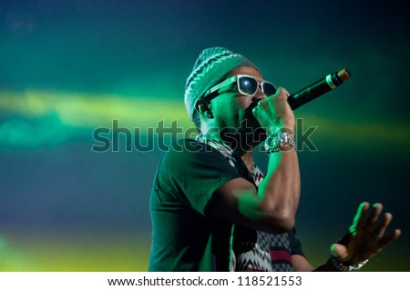 SACRAMENTO, CA - NOVEMBER 11: Juicy J performs as part of Wiz Khalifa\'s 2050 World Tour at Sleep Train Arena on November 11, 2012 in Sacramento, California.