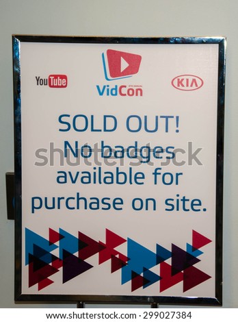Anaheim, CA - June 22: Tickets are sold out for the 6th annual VidCon conference for YouTube creators and  industry experts at the Anaheim Convention Center in Anaheim, California on June 22, 2015