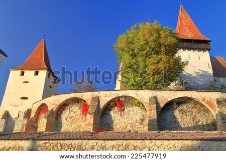 Fortified church from UNESCO world heritage list in Biertan village, Transylvania, Romania
