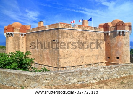 Square fort above the Saint Tropez medieval fortress, French Riviera, France