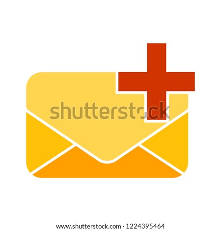 add message. add messages icon with notification. Envelope with plus message. Vector symbol