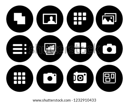 equipment Photography icons set - digital camera illustrations - photo & picture sign and symbols