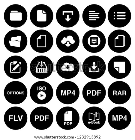 File and folder icons set- all document file formats- archive, paper, computer sign and symbols