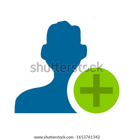 Add new user account vector icon. filled flat sign for mobile concept and web design. Add friend glyph icon. Symbol, logo illustration. Pixel perfect vector graphics