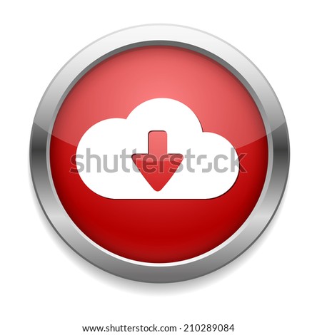 Vector button with cloud icon 