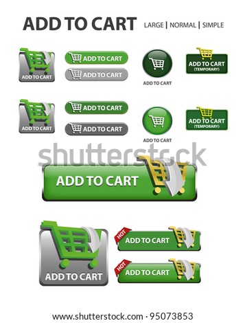 add to cart button, collection of shopping icons and buttons