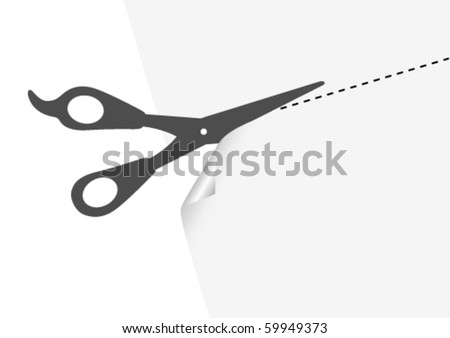 scissor cutting line icons