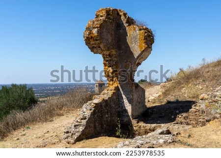 Image, Stock Photo Ruins of medieval castle near mountain lake