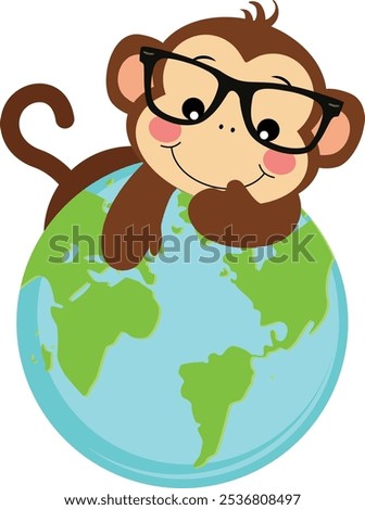 Cute monkey on the planet world