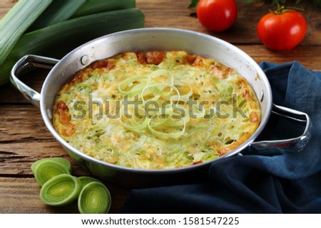 Similar – Image, Stock Photo Baking Potatoes And Leek Soup