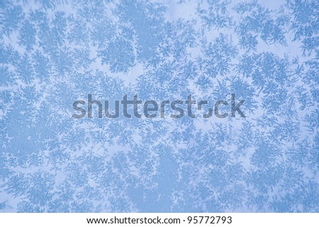 frosted window glass texture in winter time