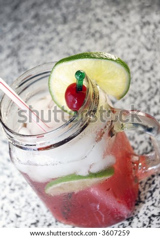 Cherry Limeade in a Jelly Jar