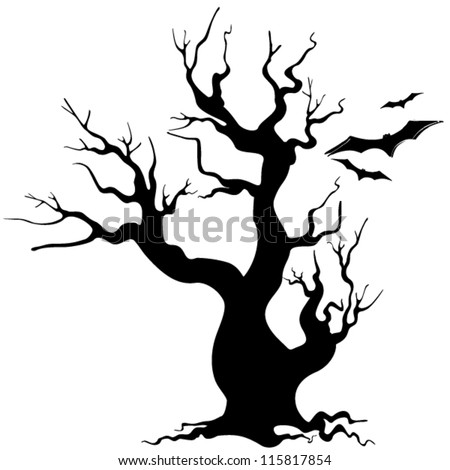 Halloween. Tree Silhouette. Stock Vector Illustration 115817854 ...