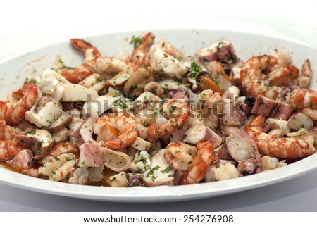fish dish seafood salad rich