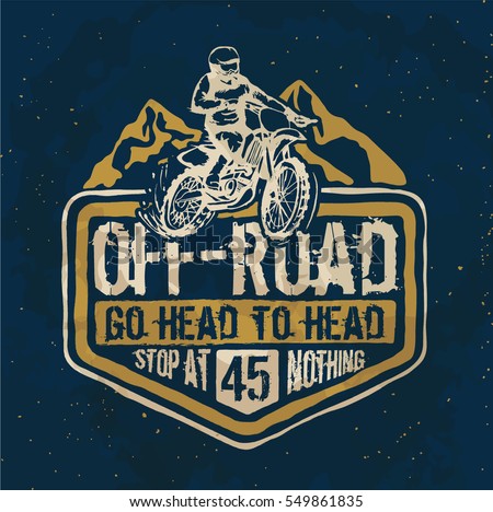 motorcycle. motorcross. Off-road typography t-shirt printing. 
