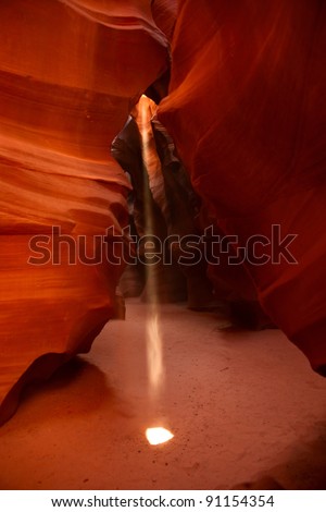 Light Beam in Antelope Canyon.  Last light of the year, October.