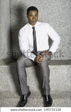 Dressing in white shirt a black tie gray pants a  stock photo 4068075   Crushpixel