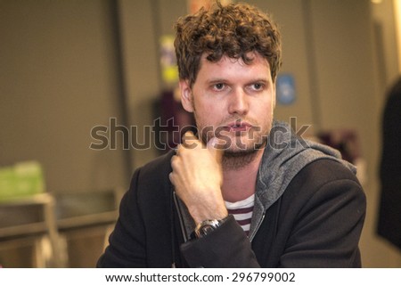 Sao Paulo, Brazil, June 25, 2015: Canadian movie director Martin Loroche during Press Conference in Sao Paulo