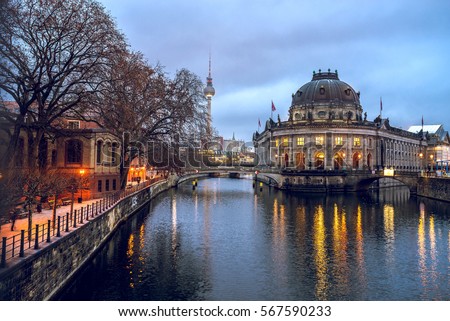 Similar – Image, Stock Photo Winter in Berlin Mitte on the Spree . The morning sun casts shadows.