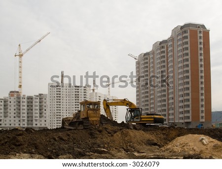 power shovel and bulldozer
