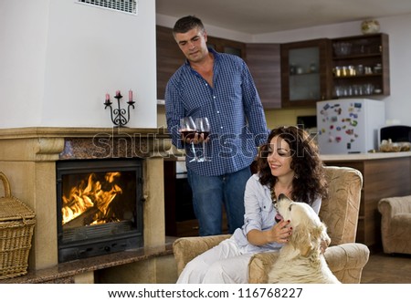 Love over the fireplace at home