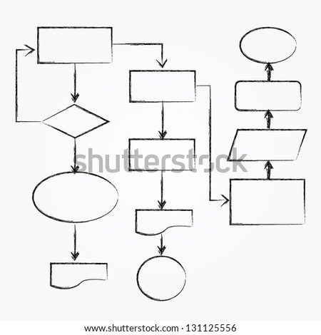 Flowchart, Black Drawing,Vector - 131125556 : Shutterstock