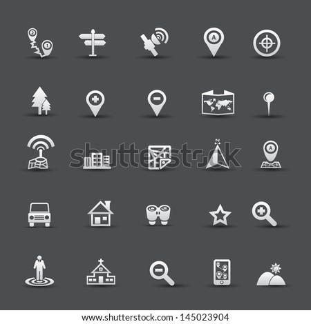 Map and Navigator icons,vector
