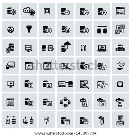 Database system and Data security icons,vector