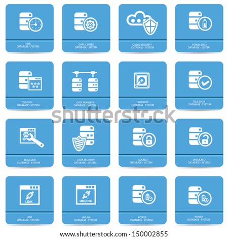 Database and computer system icons,vector