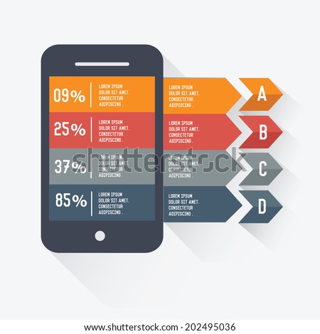 Mobile Infographic design on white background,vector