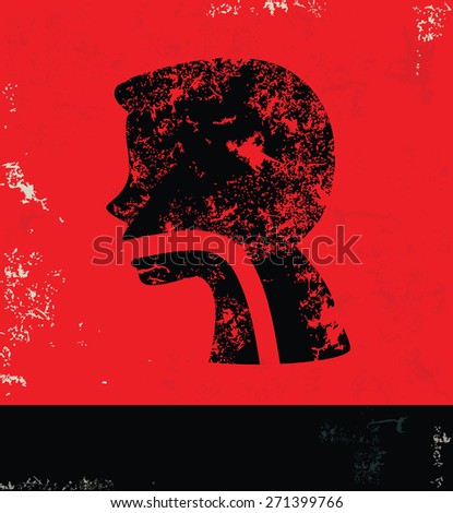 Gastrointestinal design on grunge background, red version