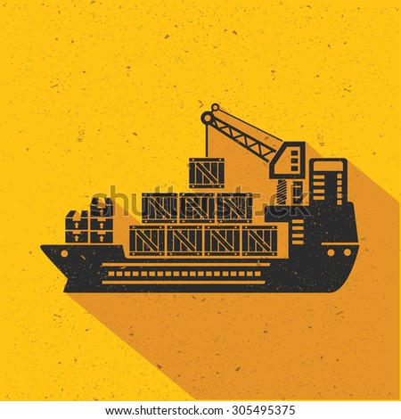 Cargo,shipping,transport flat design,yellow version,vector