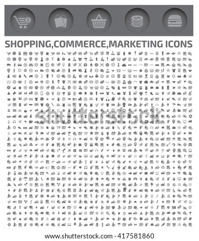 Big shopping icons,commerce icons,vector