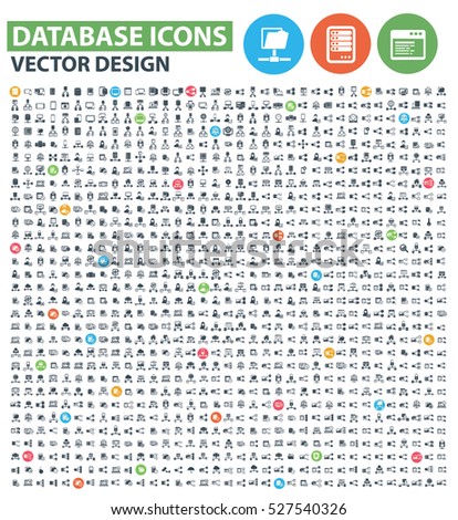 Database icon set,clean vector