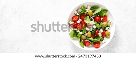 Similar – Image, Stock Photo Ingredients of a cheese burger wrapped in plastic