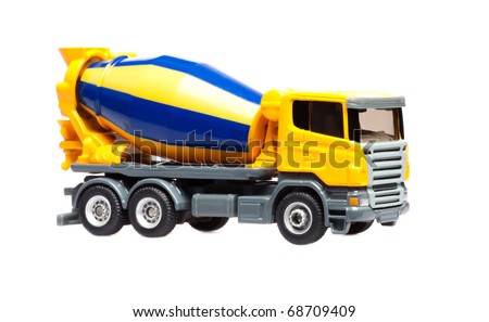 truck concrete mixer isolated over white background