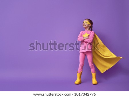 Similar – Image, Stock Photo Little superhero with flying cape