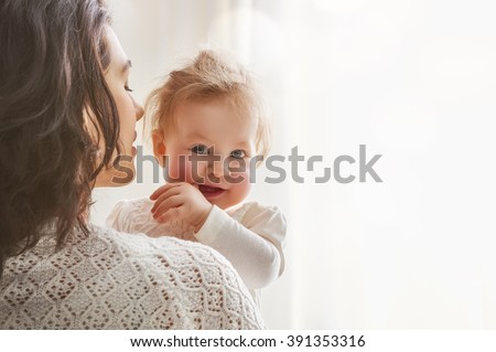 Similar – Image, Stock Photo Happy mother playing with toddler